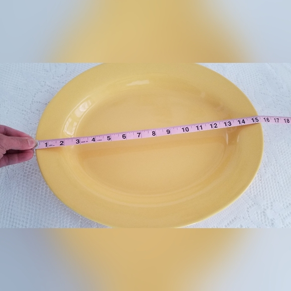 Secla Portugal Stoneware Serving Platter Dish Yellow 15" - Picture 4 of 7